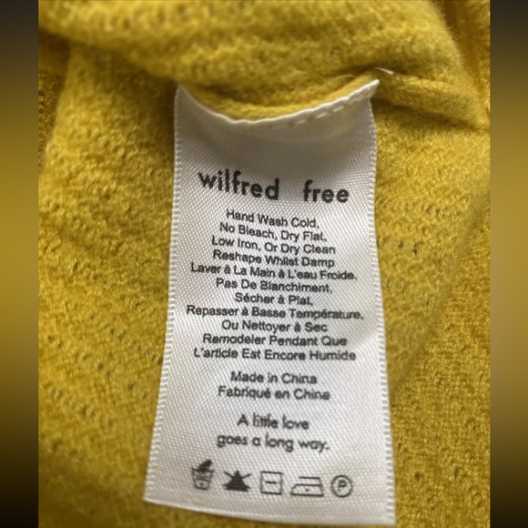 Aritzia Wilfred Free Lolan Wool Linen Blend Cropped Relaxed Fit Sweater Small - Picture 8 of 9